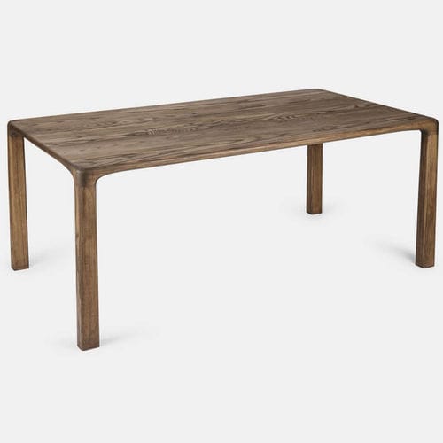 Tavolo da pranzo contemporaneo - FLO - VOGEL - in iroko / con supporto in iroko / rettangolare