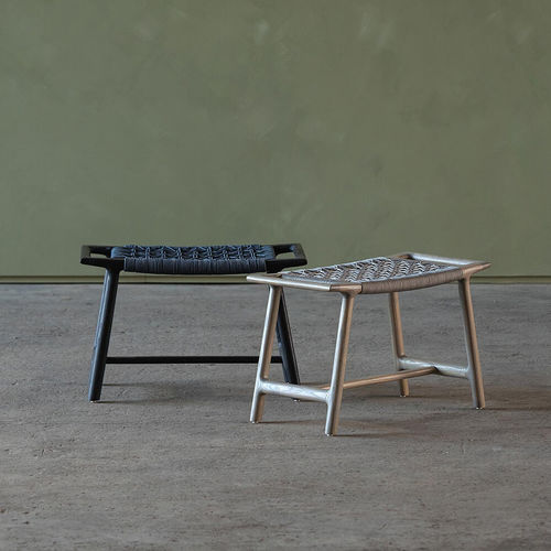 Sgabello contemporaneo - RUS - VOGEL - in corda / con supporto in iroko / imbottito