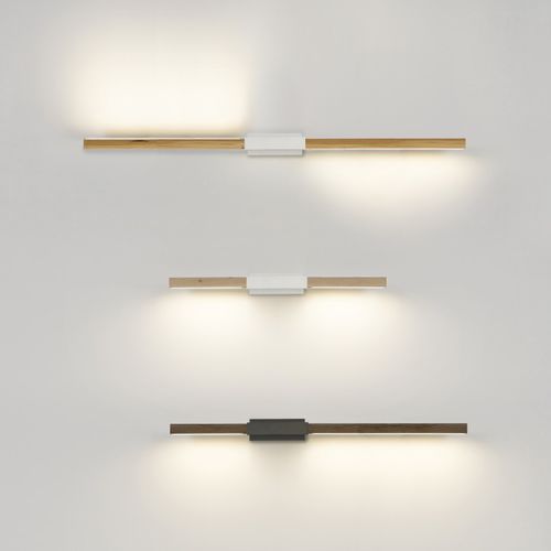Applique contemporanea - HORIZONTAL - Stickbulb - da interno / in acciaio / in legno