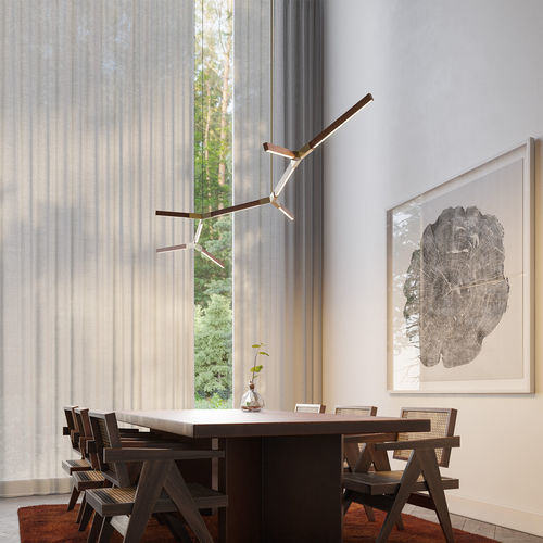 Lampada a sospensione - BRANCHING BOUGH - Stickbulb - in acciaio / in legno massiccio / contemporanea