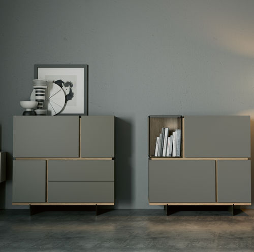 Credenza alta - Connector 09_10 - EMEDE - contemporanea / in legno laccato / in rovere