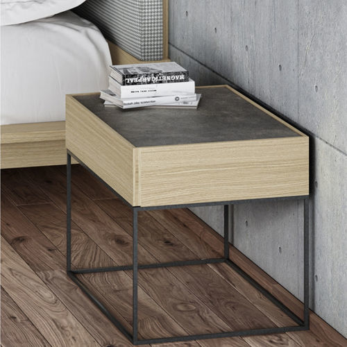 Comodino contemporaneo - DADO KLAS - EMEDE - in legno laccato / in rovere / in ceramica