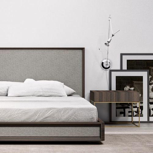 Comodino contemporaneo - DADO PLINTO - EMEDE - in legno / con supporto in metallo / rettangolare