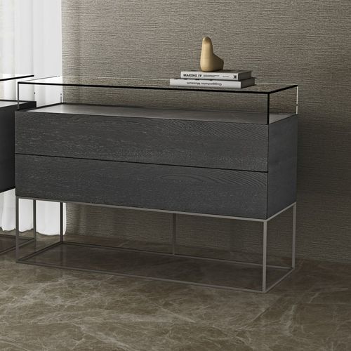 Cassettone contemporaneo - KLAS 2D - EMEDE - in legno laccato / in vetro / in ceramica
