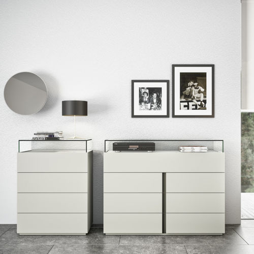 Cassettone design minimalista - KLAS 4T - EMEDE - in legno / in vetro / in ceramica