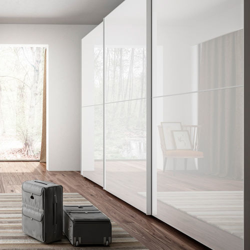 Armadio contemporaneo - GLASS - EMEDE - in vetro / in alluminio laccato / con porta scorrevole