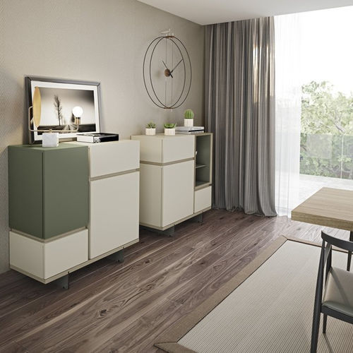 Credenza alta - Connector 09_1 - EMEDE - contemporanea / in legno / in metallo