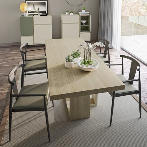 Tavolo da pranzo contemporaneo - ELE - EMEDE - in legno / con supporto in legno / rettangolare