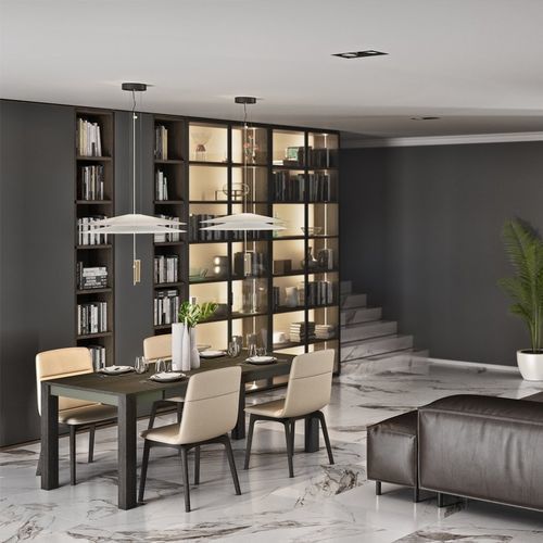 Tavolo da pranzo contemporaneo - LOOK - EMEDE - in legno / con supporto in legno / rettangolare