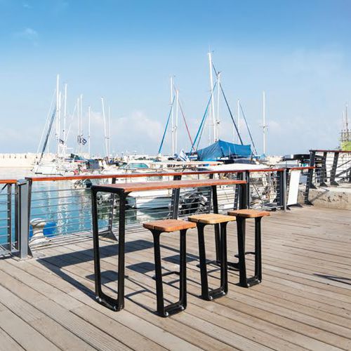 Tavolo alto contemporaneo - 1670 - Arica Urban - in legno / con supporto in metallo / rettangolare