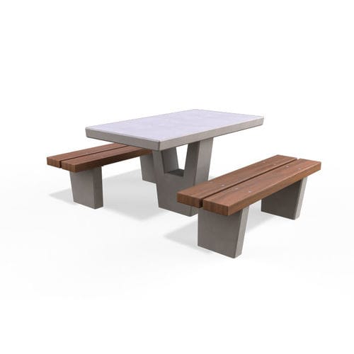 Tavolo da picnic contemporaneo - METROPOLIN - Arica Urban - in terrazzo / con supporto in calcestruzzo / rettangolare