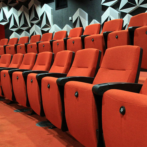 Poltrona per auditorium contemporanea - CLARITY SCHOLAR - Camatic Seating - in schiuma di poliuretano / con tavoletta / rossa