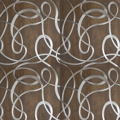 Parquet massello - MAZE - Frevini studio - in rovere / con intarsio in metallo / oliato