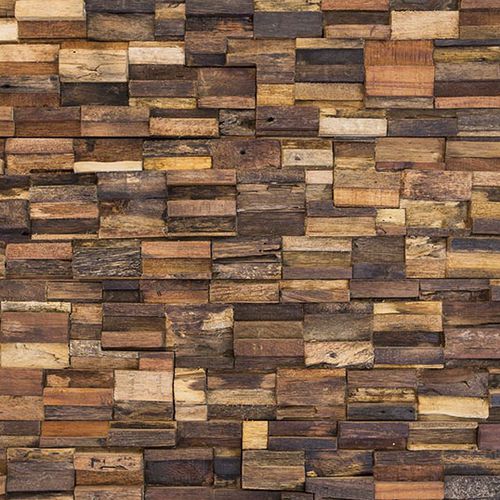 Lastra di paramento in legno - BRICK LANE - Frevini studio - indoor / aspetto mattone / riciclata