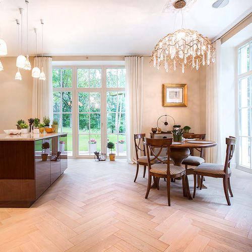Parquet massello - BOHEMA - Frevini studio - in rovere / a spina di pesce / oliato