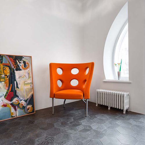 Parquet massello - HEXA - Frevini studio - in rovere / laccato / sabbiato