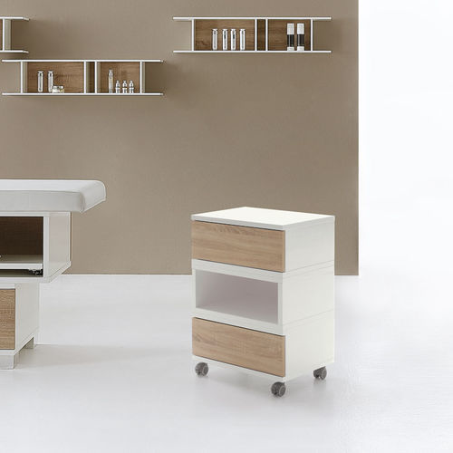 Tavolino contemporaneo - SWING - VISMARA Beauty&Spa Design - in legno / con supporto in legno / rettangolare
