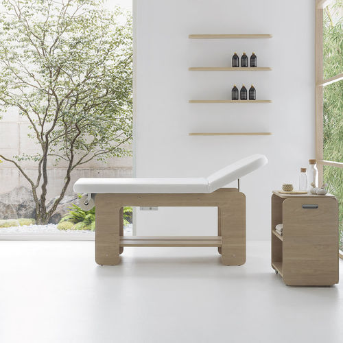 Lettino per massaggi fisso - FLOW - VISMARA Beauty&Spa Design - in legno / con contenitore / contract