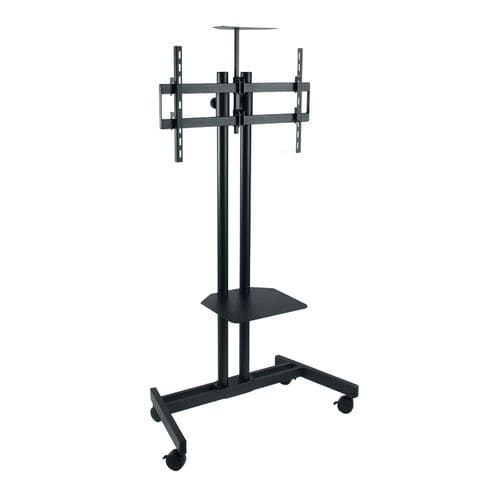 Supporto per TV da terra contemporaneo - SLIM VIDEOCONFERÊNCIA - SERI STYLU - con supporto per lettore DVD / con moderno rotelle / in acciaio