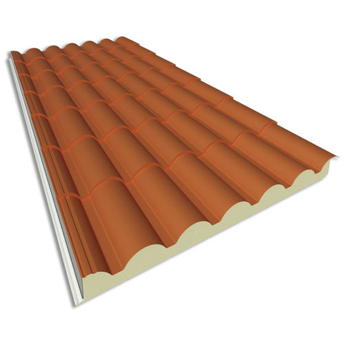 Pannello per coperture in acciaio - HIANSA PANEL S.A - aspetto tegola / isolante / colorato