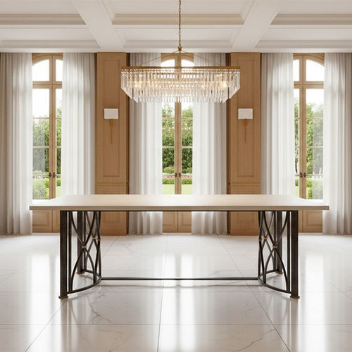 Tavolo da pranzo contemporaneo - IMPERIAL - Mobilier De Style - in ferro modellato / in vetro / in marmo