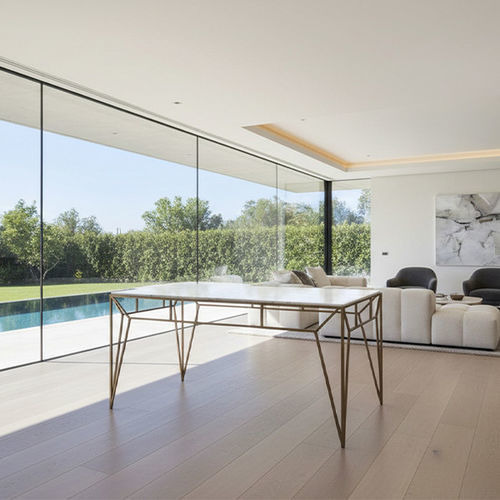 Tavolo contemporaneo - PRISME - Mobilier De Style - in ferro / in marmo / con supporto in ferro forgiato