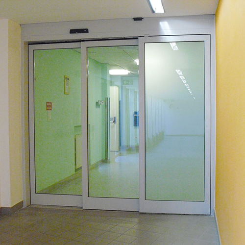 Porta da interno - HB-TAITS2 - Label S.p.A. - in acciaio inossidabile / telescopica / semivetrata