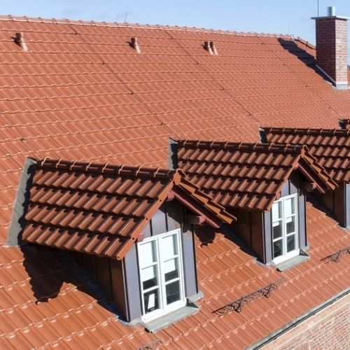 Tegola portoghese - RT 831 - Randers Tegl A/S - in terracotta / grande / rossa