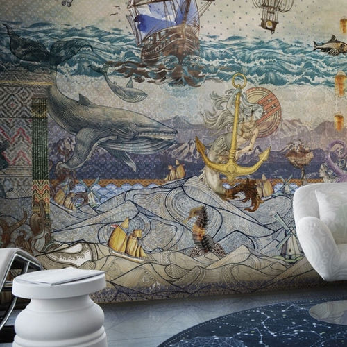 Carta da parati contemporanea - ATLANTIS - LondonArt Wallpapers - in tessuto non tessuto / in PVC / Art Nouveau