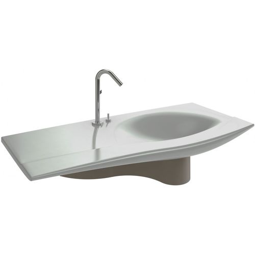 Lavabo da appoggio - E1292 - JACOB DELAFON - in ceramica / con piano integrato / organico