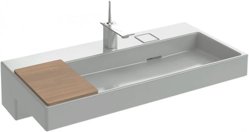 Lavabo da appoggio - EXC112 - JACOB DELAFON - in ceramica / rettangolare / contemporaneo