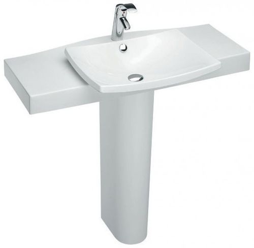Lavabo autoportante - E1280 - JACOB DELAFON - in ceramica / con piano integrato / contemporaneo