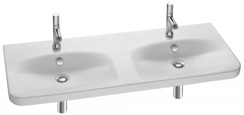 Lavabo da appoggio - E4488 - JACOB DELAFON - in ceramica / doppio / rettangolare