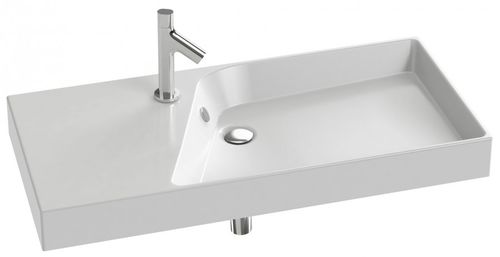 Lavabo da appoggio - EXN112 - JACOB DELAFON - in ceramica / con piano integrato / rettangolare