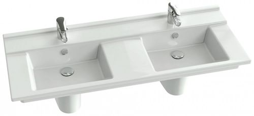 Lavabo da appoggio - EXF112 - JACOB DELAFON - in ceramica / doppio / rettangolare