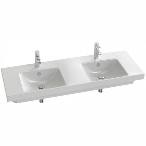 Lavabo da appoggio - E4779 - JACOB DELAFON - in ceramica / con piano integrato / doppio