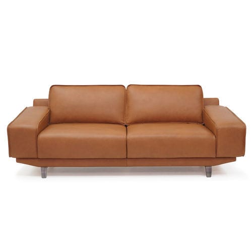 Divano contemporaneo - Lingo - HMM Ltd. - in pelle / con braccioli / marrone