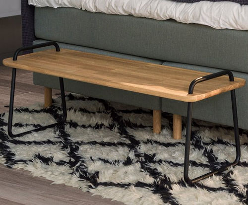 Panca fondoletto contemporanea - SIT-ON - Jensen - in rovere / in acciaio con rivestimento a polvere