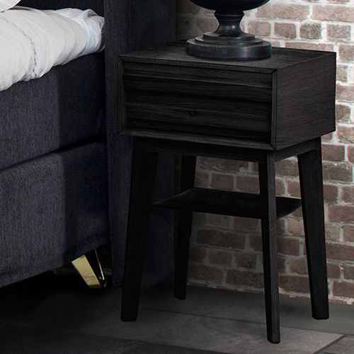 Comodino contemporaneo - EICON  - Jensen - in rovere / in legno massiccio / in pelle