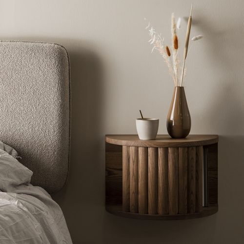Comodino contemporaneo - VELVET - Kristensen & Kristensen A/S - in rovere / in frassino / circolare