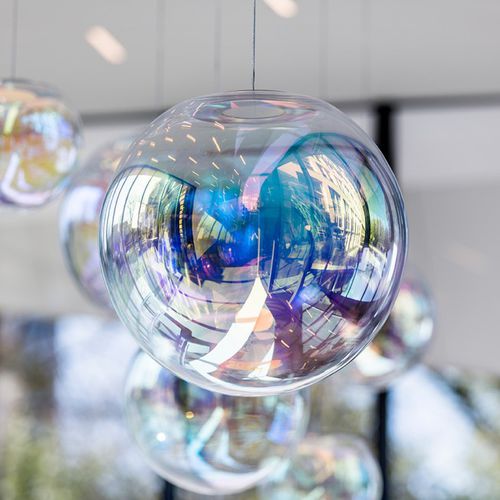 Lampada a sospensione - IRIS - NEOCRAFT GmbH - in alluminio / in vetro soffiato / contemporanea