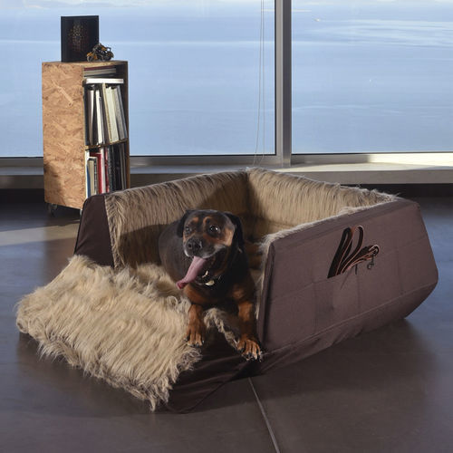 Letto per cane in tessuto - POUFOMANIA - in ecopelliccia / mobile / lavabile in lavatrice