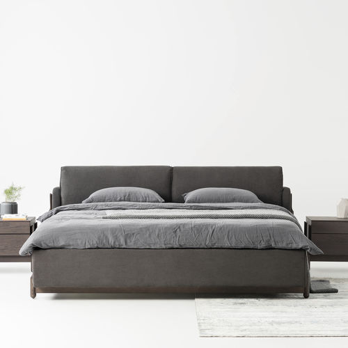 Letto matrimoniale - ASH - ZEGEN - contemporaneo / imbottito / con testiera