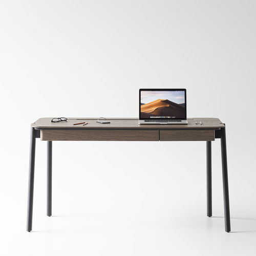 Scrivania design originale - FRIENDLY - ZEGEN - in rovere / impiallacciata in legno / in acciaio verniciato