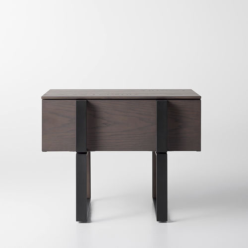 Comodino contemporaneo - GRID - ZEGEN - in rovere / impiallacciato in legno / in metallo verniciato