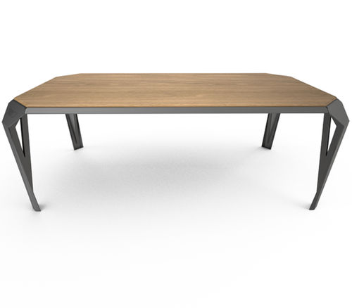 Tavolo da pranzo contemporaneo - ZEST - Black-Citrus - in legno / in Plexiglas® / in Corian®