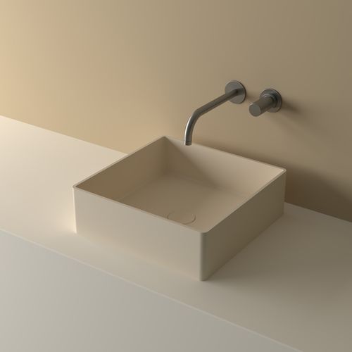 Lavabo da appoggio - LC1S - ICÓNICO - in Solid Surface / quadrato / contemporaneo