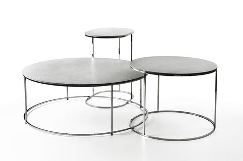 Tavolino basso contemporaneo - AIRSTEEL - Gravelli - in acciaio / in calcestruzzo / rotondo