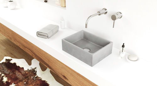 Lavabo da appoggio - BOX MINI - Gravelli - in calcestruzzo / rettangolare / contemporaneo