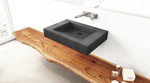 Lavabo sospeso - SLANT 07 SINGLE - Gravelli - in calcestruzzo / su misura / rettangolare